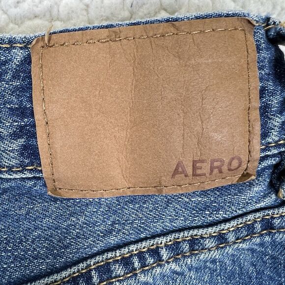 Aeropostale Jeans Women’s Size 00R (Actual 25x25) Blue 90’s Baggy Distressed - Picture 7 of 14